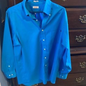 Turquoise IZOD long sleeve button up shirt 16 32/33
